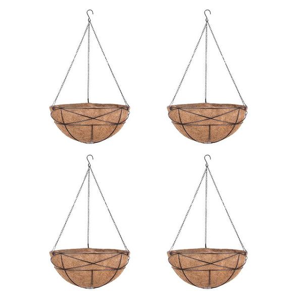 

other garden supplies 4pack patio with coconut liner flower pot vintage home decor metal hanging planter basket balcony backyard indoor outd