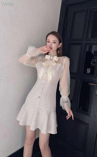 

casual dresses w0892 fashion women 2021 spring dress luxury european design party style, Black;gray