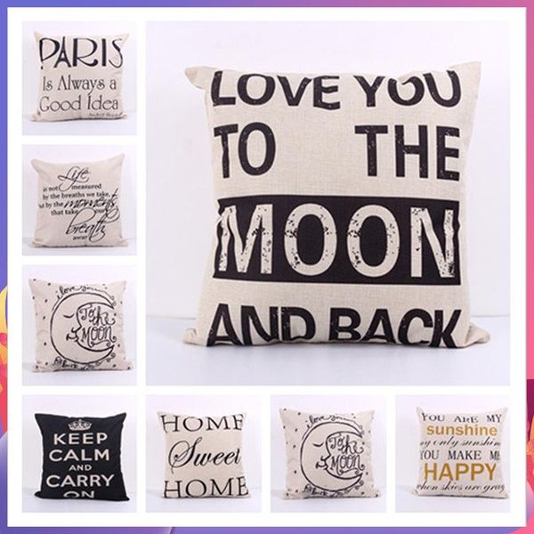 

cushion/decorative pillow cloth linen solid color square sofa cover english letter 3d outdoor home custom decorative cushion