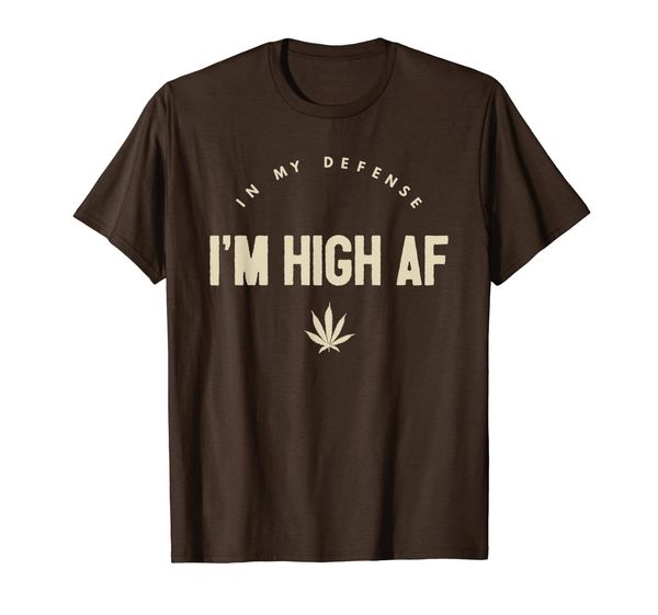 

funny weed - in my defense i'm high af high as fuck t-shirt, White;black