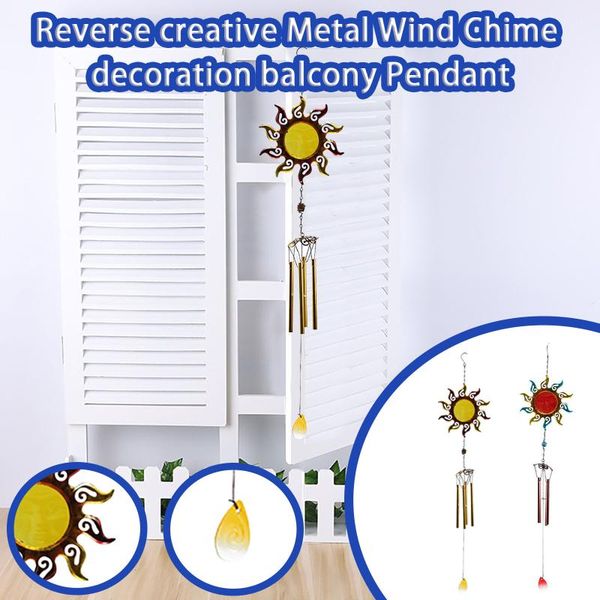 

2pc sun wind chimes wrought iron ornaments balcony creative pendant campanas de viento y decoraciones colgantes decorative objects & figurin