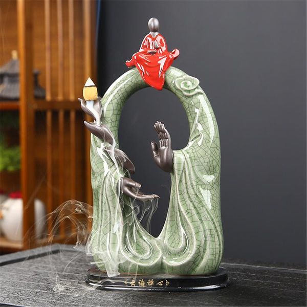 

handcraft buddhas hand backflow incense holder home ornament decor for living room office decorate fragrance lamps