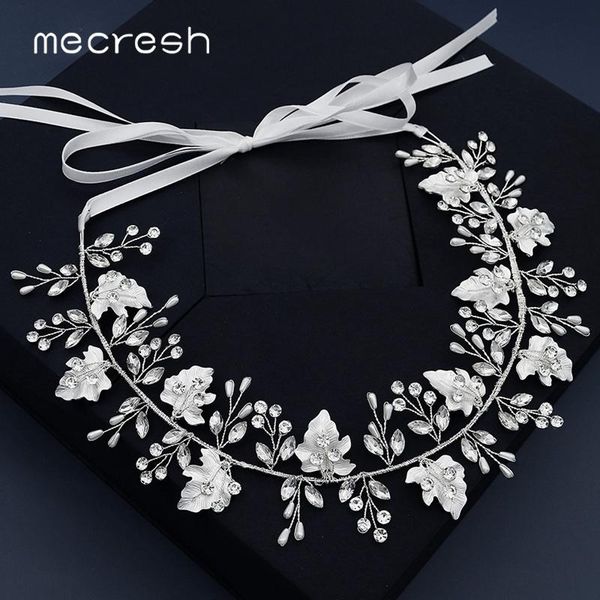 

hair clips & barrettes mecresh handmade princess crystal wedding accessories leaf branch headband bridal white and gold color ornaments 11, Golden;silver