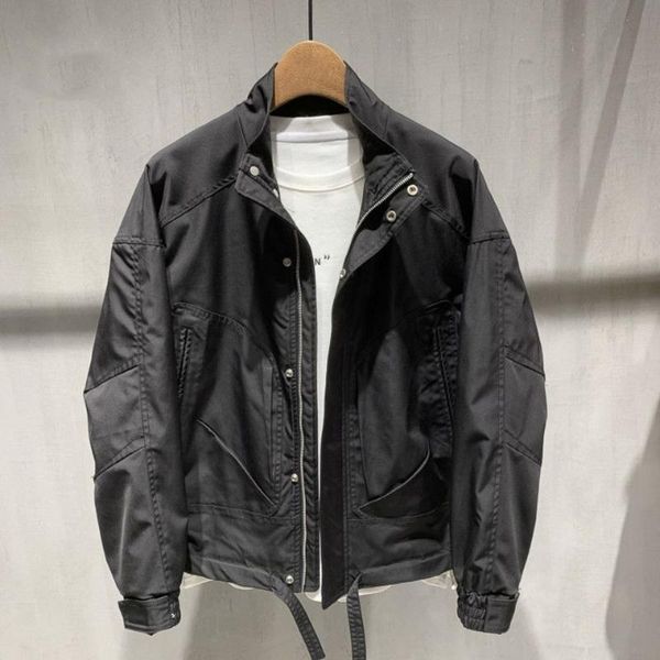 

men's jackets autumn men 's coat loose casual stand collar youth workwear jacket, Black;brown