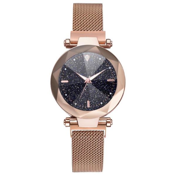 

women diamond watch magnetic starry sky women's luxury ladies stainless steel quartz clock relogio feminino wristwatches, Slivery;brown