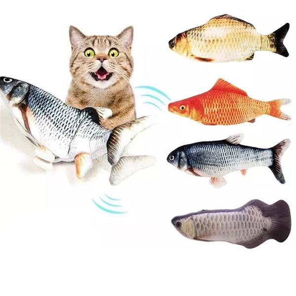 Electrónica 3D Flippity Fish Fish Gato Nip USB Carregamento Simulação de Simulação para Jogo Interativo Gatos Pet Catnip Kitten Acessórios 211122