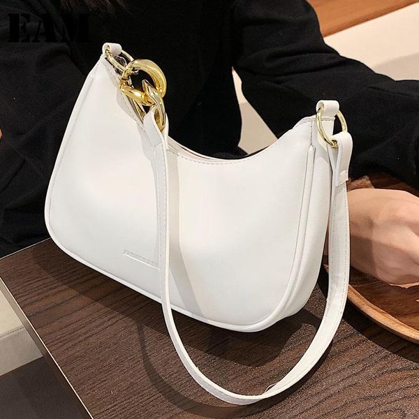 

evening bags [eam] women brief small quality pu leather flap personality all-match crossbody shoulder bag fashion tide 2021 18a3900