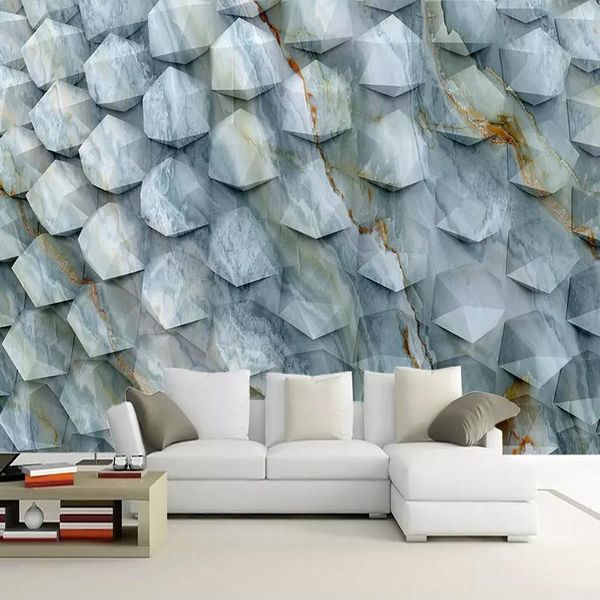 

wallpapers drop custom 3d wall mural wallpaper modern abstract geometric stereoscopic marble pattern tv backdrop painting