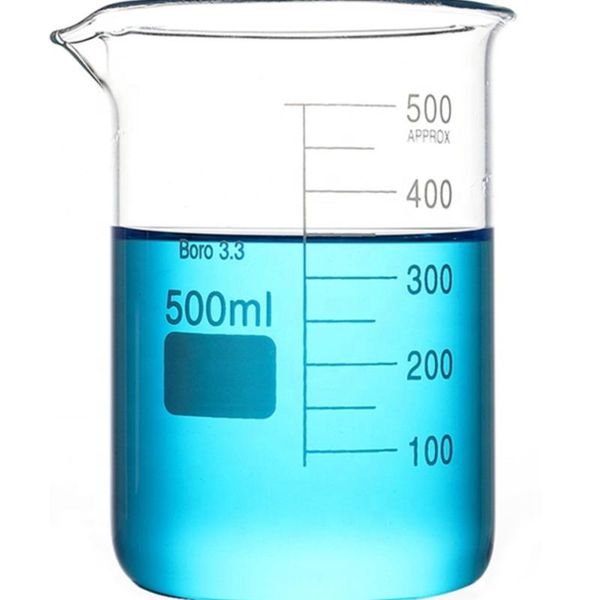 

lab supplies 2pcs/ 500ml laboratory glass beakers capacity