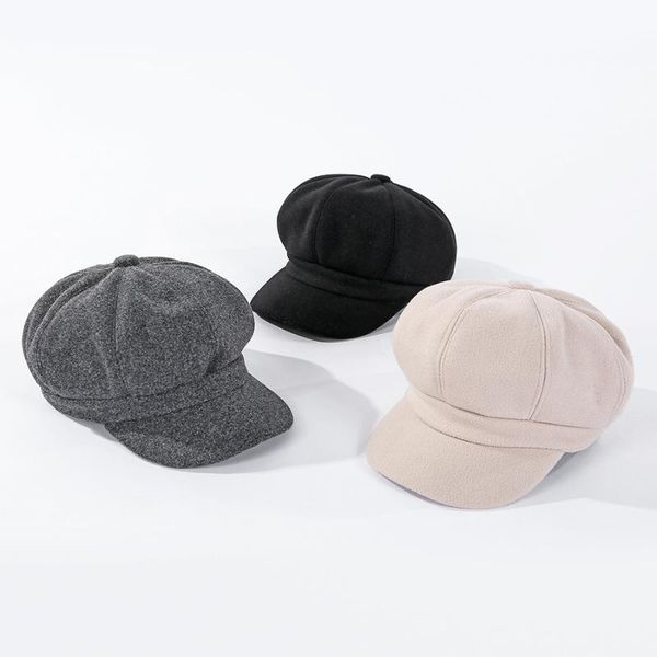 

beanies chapÃ©u de boina women's winter beret, knit cap warm wool smooth vintage style solid color