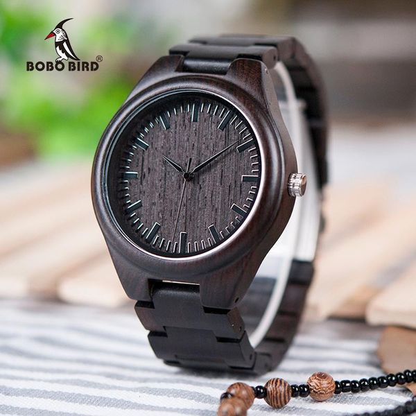 

wristwatches bobo bird men wood watch relogio masculino black dial quartz man classic watches v-h05 drop, Slivery;brown