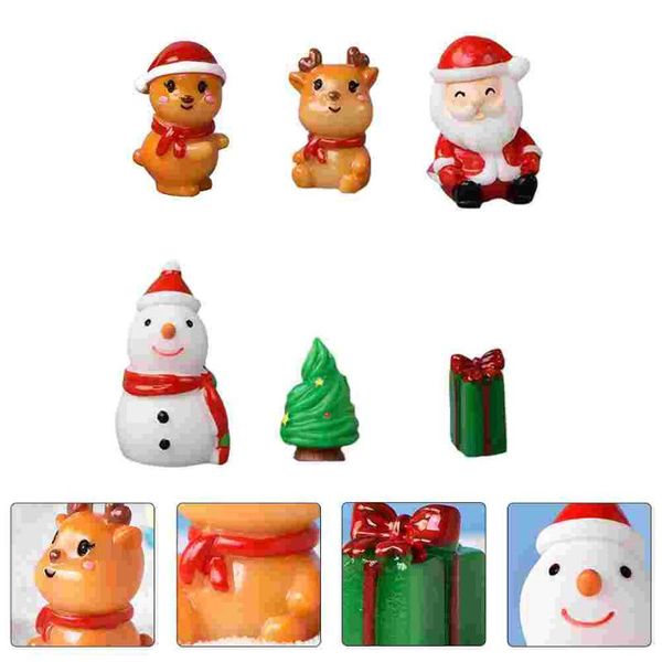 

christmas decorations 6pcs fun micro landscape decor home resin xmas