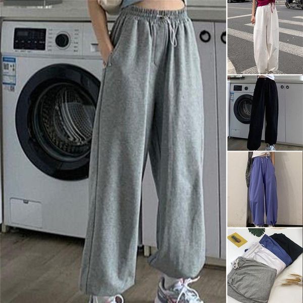 

women's pants & capris woman streetwear korean style loose joggers women sweatpants grey high waist comfort simple basic casual fashion, Black;white