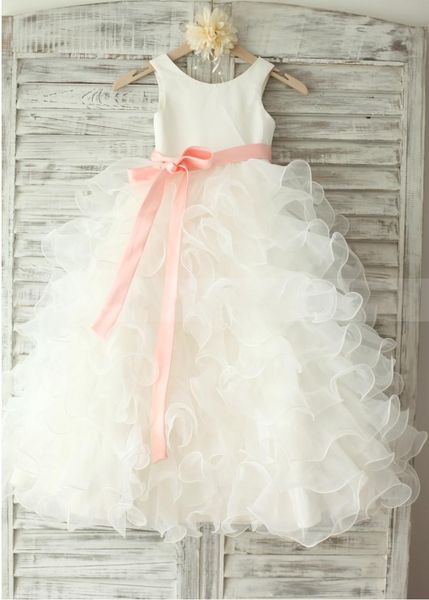 

girl's dresses custom first communion dress for girls fluffy organza o neck flower girl size child1-14y, Red;yellow