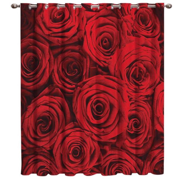 

red rose romatic window treatments curtains valance curtain lights living room decor bedroom indoor drapes kids party