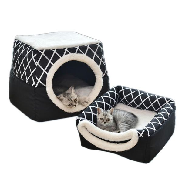 

pet dog cat house four seasons nest space bed cave enclosed sleeping mat pad tent removable beds & furniture