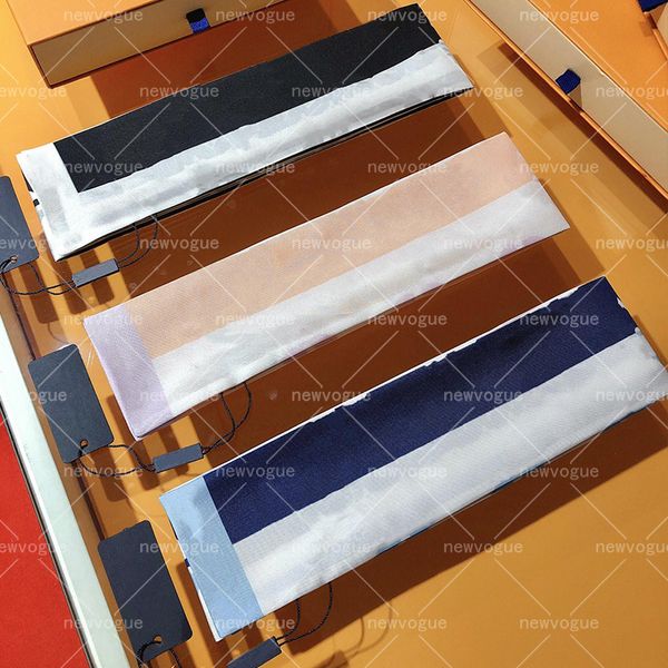 

designer woman silk scarf fashion letter headband brand double faced twill silks, Blue;gray