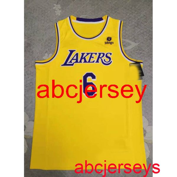 

men's 6# james new yellow new sponsor basketball jersey s,m,l,xl, vest, Black
