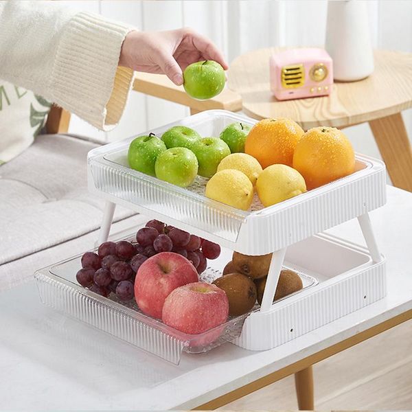 

dishes & plates home multi-layer plastic fruit plate snack creative modern dried basket dish candy pot