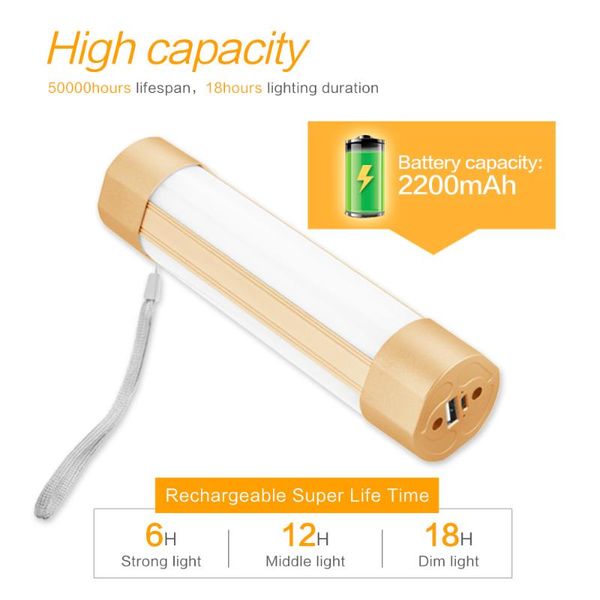 

magnetic camping light tent lamp portable sos emergency lantern 2200mah rechargeable lamps for home electric lights torches