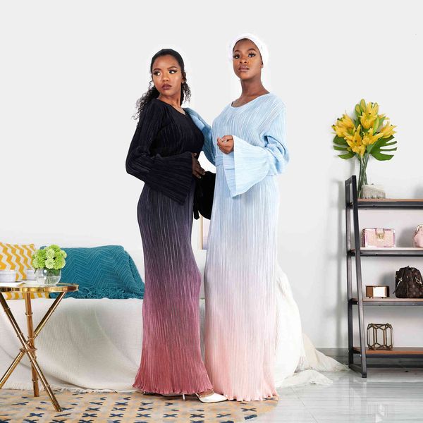 

casual dresses pleated muslim dress women eid mubarak dubai abaya turkey moroccan kaftan caftan hijab islamic clothing vestidos la, Black;gray