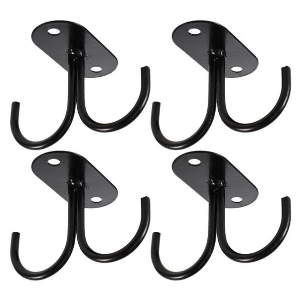 

hooks & rails 4pcs mug holder hanging racks cup hangers for home organizers (black)