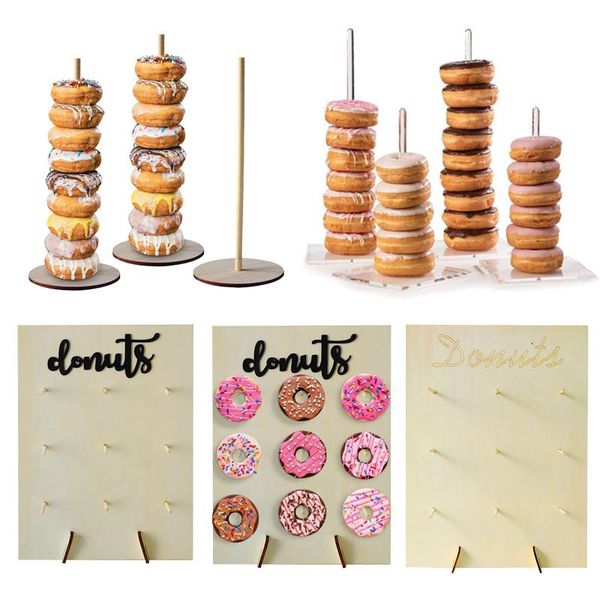 

party decoration wooden donut wall stand holds boards hanging wedding baby shower kids birthday decor