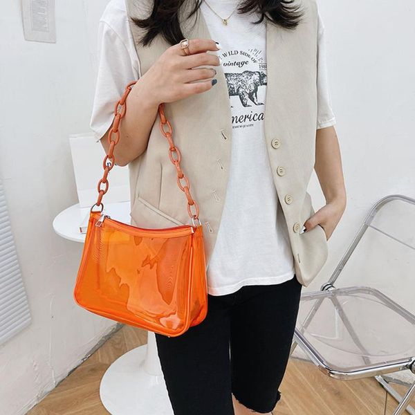 

evening bags fashion women transparent acrylic chain shoulder underarm bag summer holiday party casual wild ladies small handbags purse