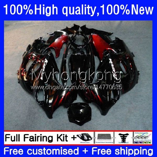 Verkleidungen für Suzuki KATANA GSXF 600 750 CC GSX600F GSXF750 GSXF-600 17No.12 600CC 750CC GSX750F 98 99 00 01 02 Rote Flammen GSXF-750 GSXF600 1998 1999 2000 2001 2002 Karosserie