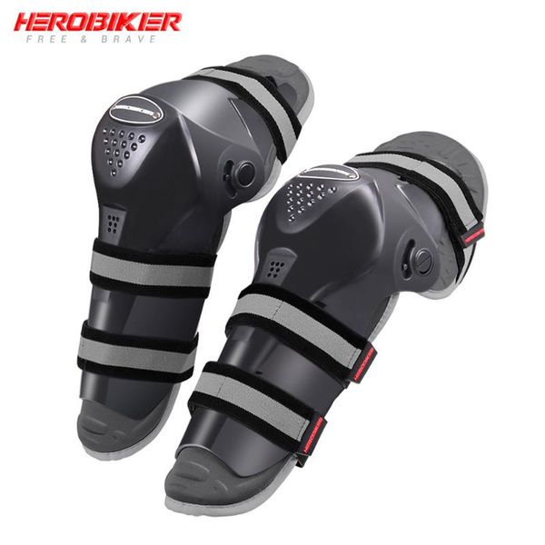 

elbow & knee pads herobiker motocross protector guard motorcycle joelheira skiing kneepad moto brace support protective gear, Black;gray