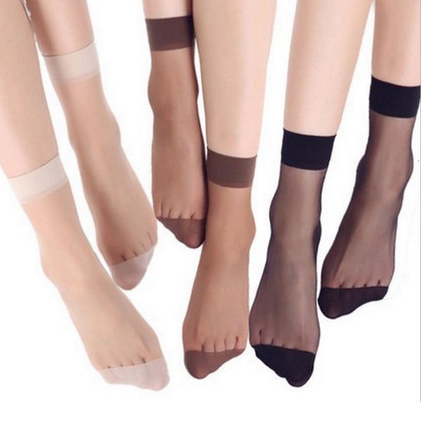 

10 pairs of thin black women's stockings transparent to silk, Black;white