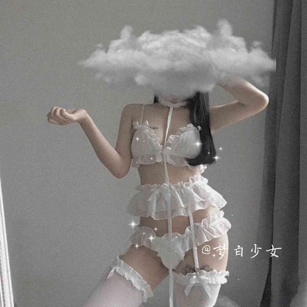 

japanese lingerie set lolita ruffle underwear panties bondage kawaii nightwear caitsuit costume exotic apparel garter set, Red;black