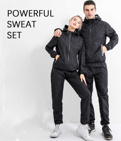 

men's and women's sportswear tech fleece tracksuit 2021 new sportswear fitness weight loss exercise slimming hoodie, Gray