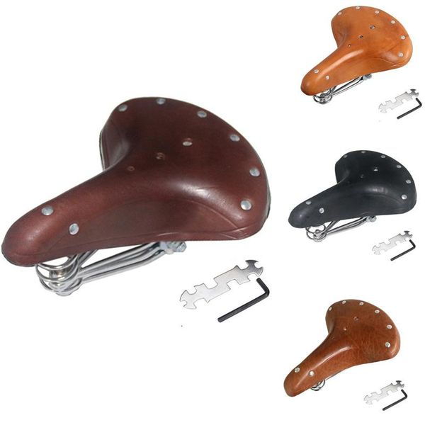 

bike saddles retro vintage bicycle saddle 3 spring seat cushion cycling comfortable replacement