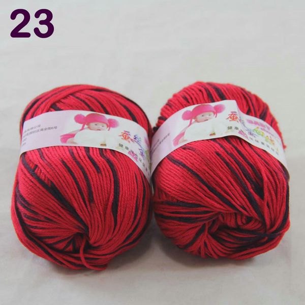 

sale lot of 2 balls x 50g cashmere silk yarn velvet children hand knitting 18-23-2 red black, Black;white