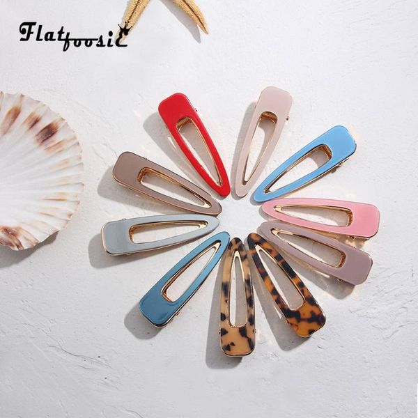 

hair clips & barrettes flatfoosie baby girls for styling cute matte snap clip children women hairpins metal triangle color, Golden;silver