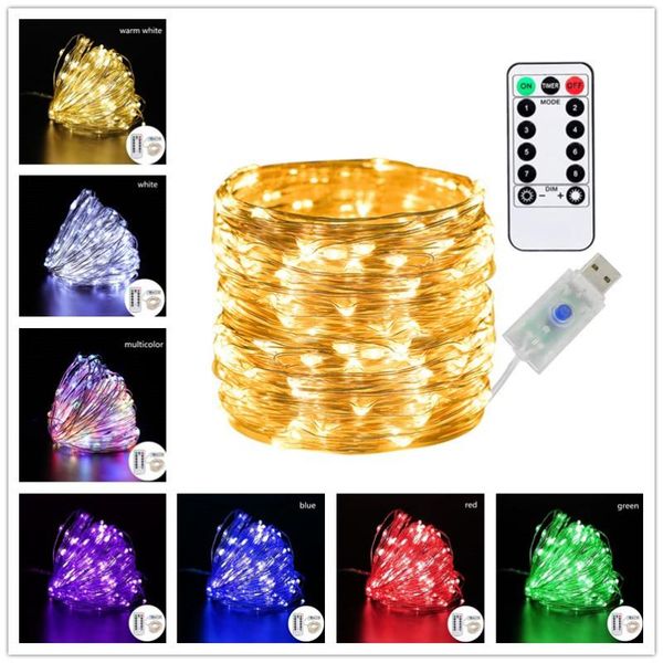 

strings christmas lights fairy usb operated string remote control 8 modes outdoor led tree