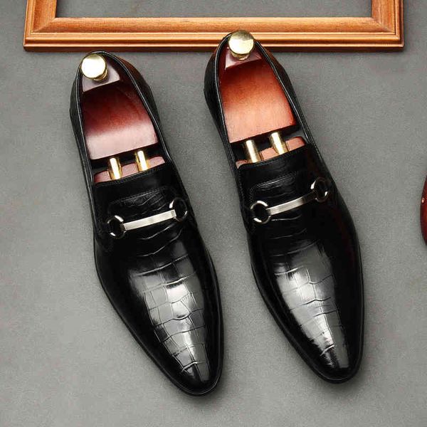 

dress shoes pjcmg spring/autumn luxury handmade slip-on genuine leather oxford flat original brand men pomu, Black