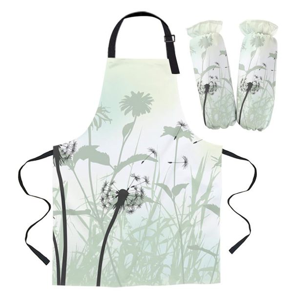 

autumn theme dandelion flowers apron kitchen household cleaning barber baking accessories aprons for woman