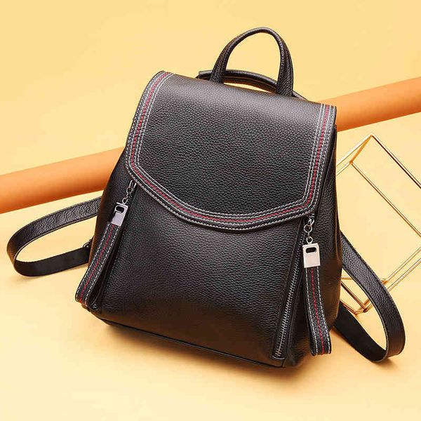

backpack fashion women's soft leather bag versatile