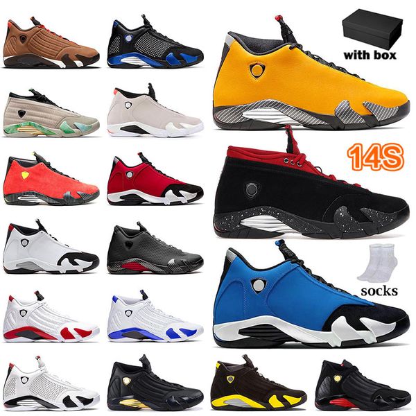 

[with box] jumpman 14 14s mens basketball shoes 2022 new jumpman14s vintage university gold rym blue thunder black bred ferrar yellow men sp