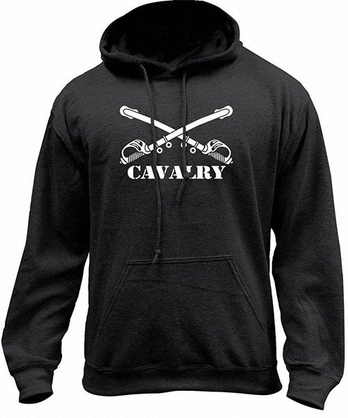 

cavalry branch insignia crossed sabers veteran hoodie d7ie#, Black