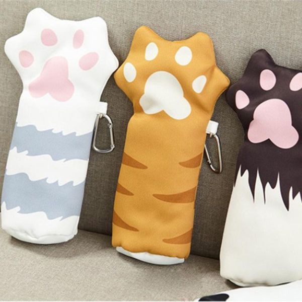 

cartoon pencil case student small pen bag storage stationery for girl kid child (cat claw black white) bags