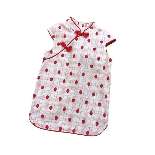 

girl's dresses summer kid girl for girls cheongsam elegant chinese style clothes baby party outfits flower clothing 2 3 4 5 6years, Red;yellow