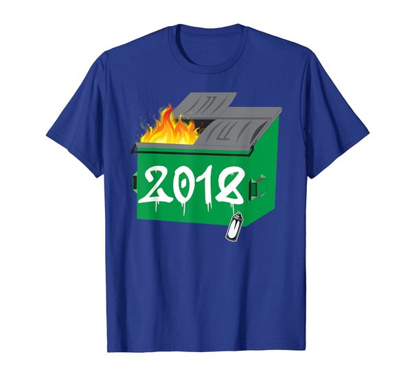 

2018 dumpster fire t-shirt - funny dumpster fire shirt, White;black