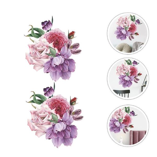 

wall stickers 2sheets decorative charming peony pattern sticker adornments