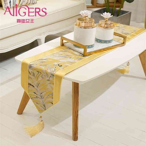 Avigers Luxus-Tischläufer, modern, gelb, dekorativ für Hochzeit, Party, EL 210628