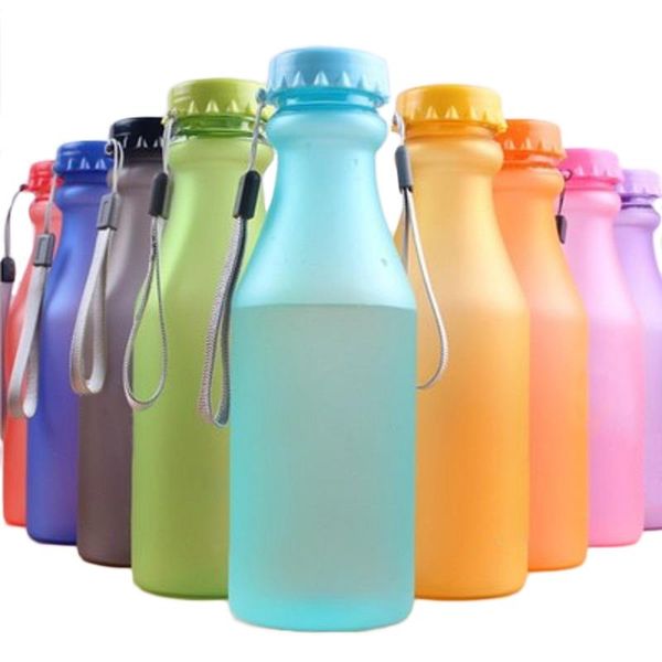 

water bottles ivyshion 550ml candy colors portable bottle for travel camping running unbreakable frosted leak-proof plastic kettle