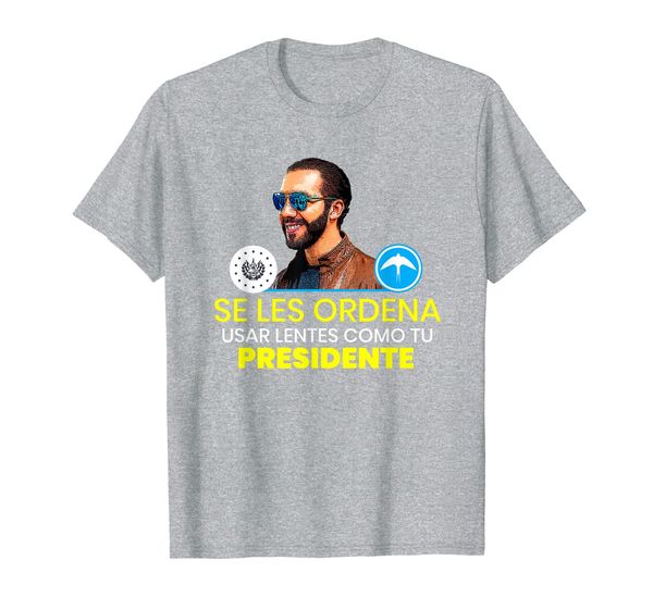 

se les ordena usar lentes como tu presidente, nayib bukele t-shirt, White;black
