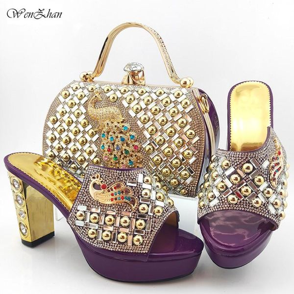 

dress shoes fashion high heels and bag to match particular nigerian set purple ladies party 38-43 wenzhan b912-17, Black